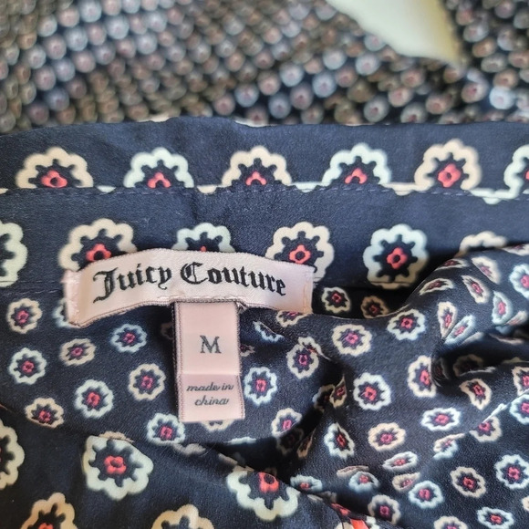 Juicy Couture Navy & Pink Long Sleeve Collared Button Front Sleep Night Shirt M - Picture 3 of 9